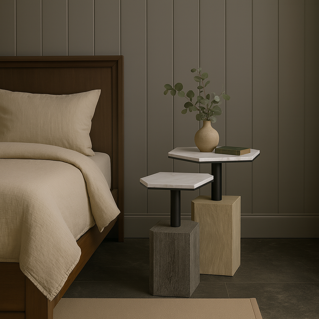 Hexa Marble Nesting Tables