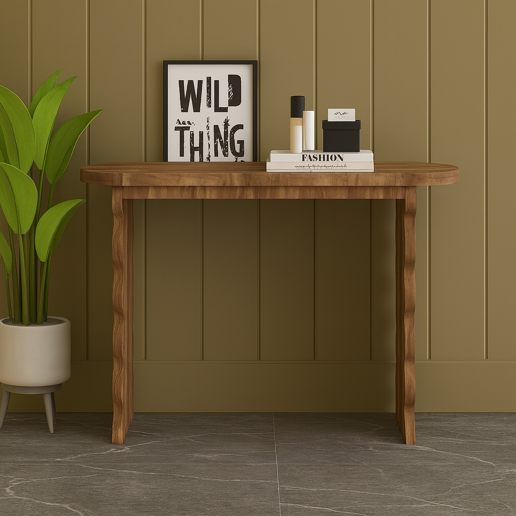 Wave Line Table WaveLine Wooden Console Table Collection – THEOMLIVING