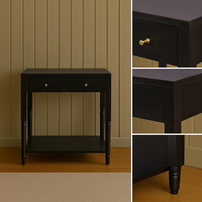 Noir Elegance Bedside Table Collection