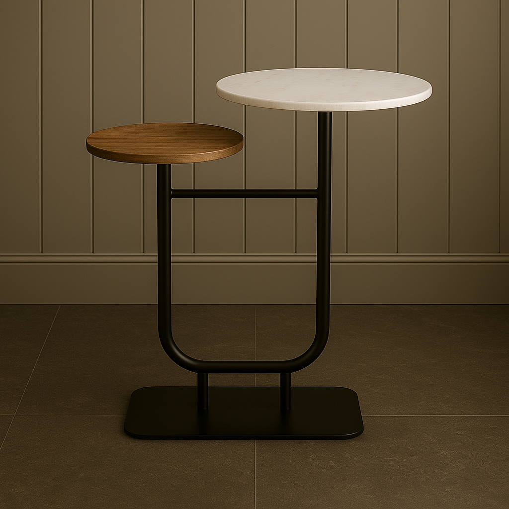 Duetto Marble & Wood Accent Table Collection