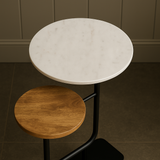 Duetto Marble & Wood Accent Table Collection