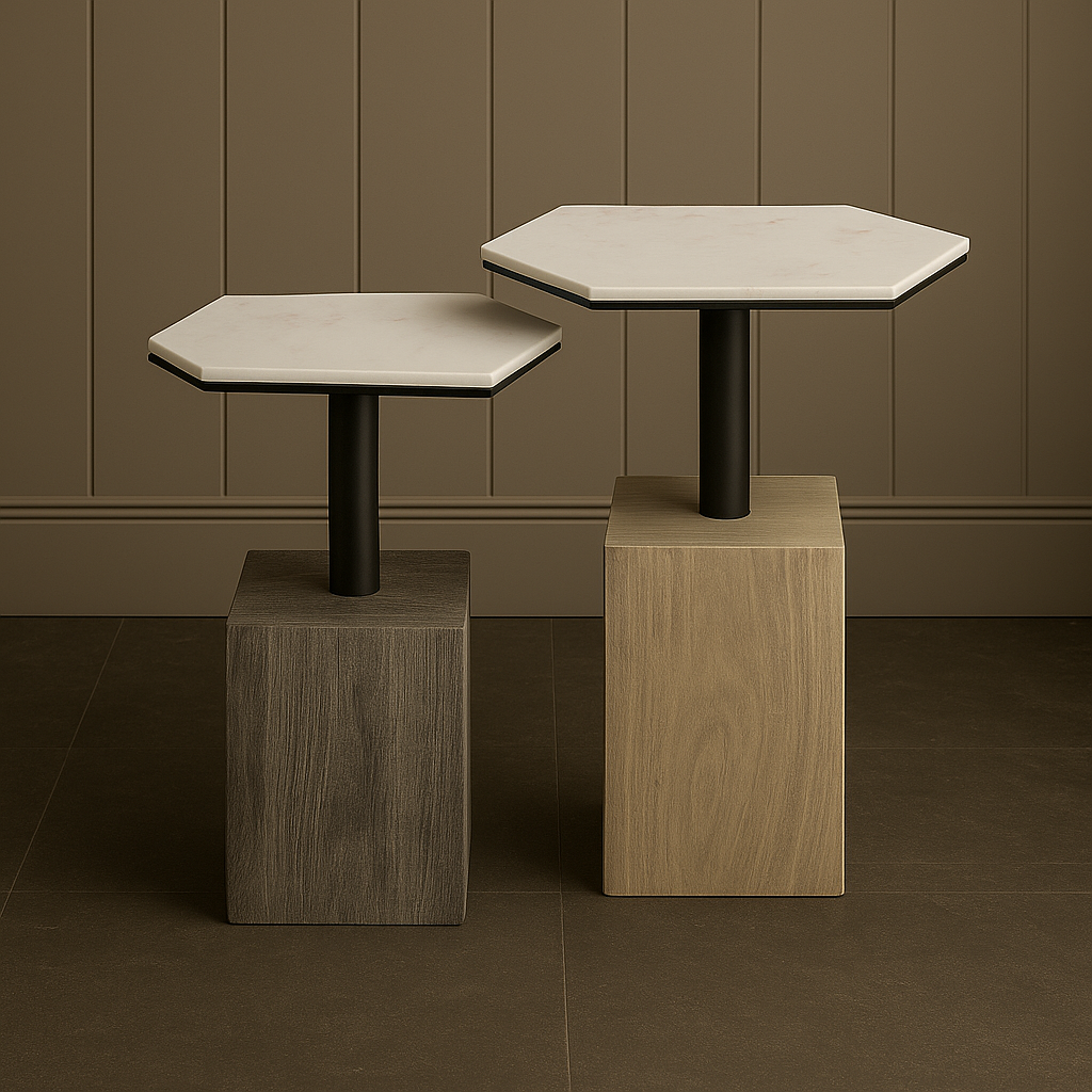 Hexa Marble Nesting Tables