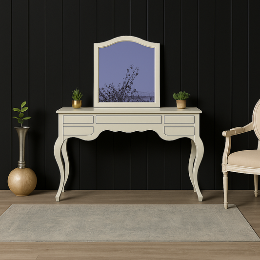 Elara Sage Green Dressing Table with Mirror