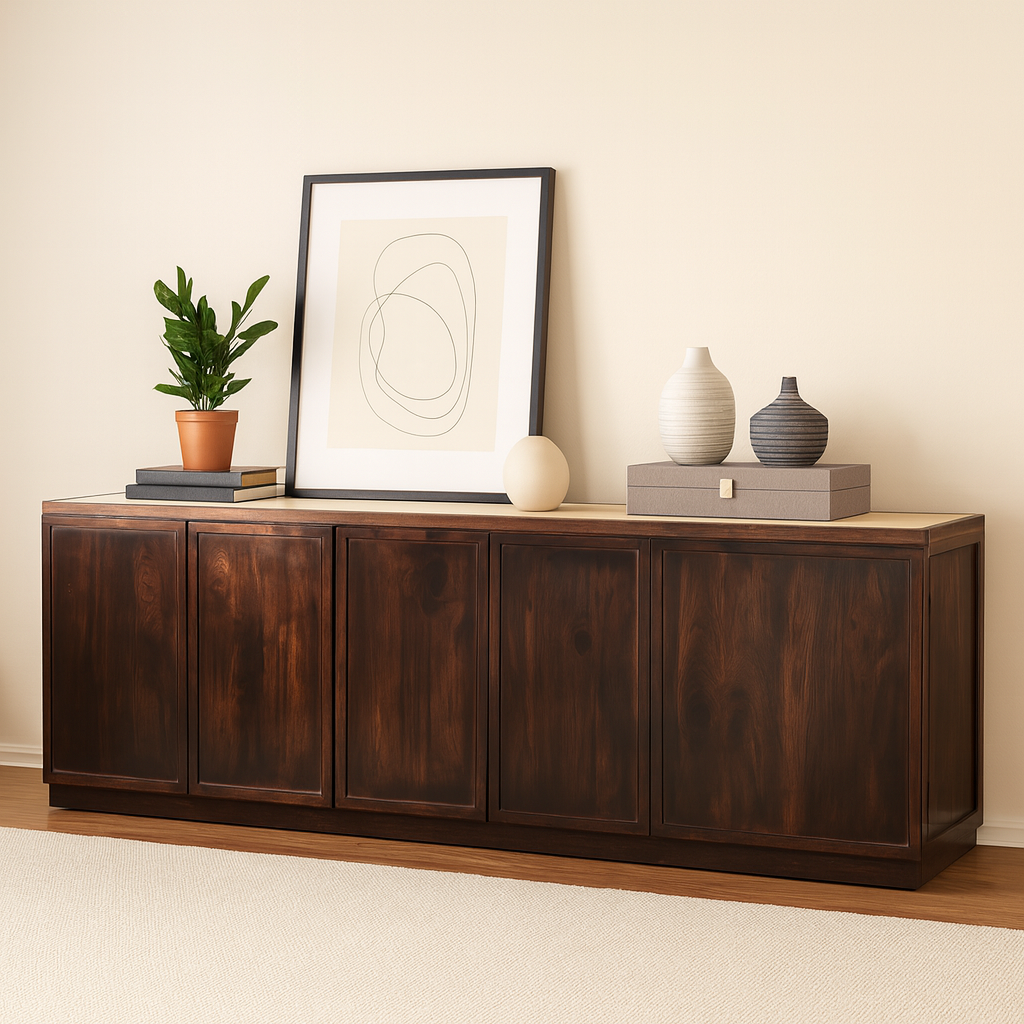 Sideboard Walnut Finish Style Dressers Storage