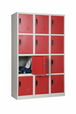 12-Door Metal Storage Locker | Green & White Steel Locker Cabinet | SRK Modular Furniture