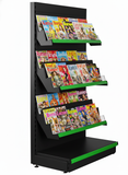 Angled Display Rack | 5-Tier Grocery & Retail Shelf with Green Accent | SRK Modular Furniture