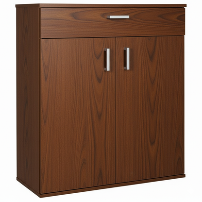 4-SELF  Wooden Shoe Cabinet with Drawer | Closed Storage Unit | Theom Living