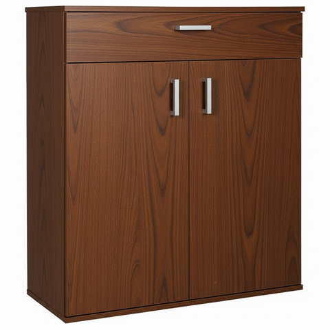 4-SELF  Wooden Shoe Cabinet with Drawer | Closed Storage Unit | Theom Living