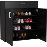 4-Tier Wooden Shoe Cabinet with Drawer | Closed Storage Unit | Theom Living