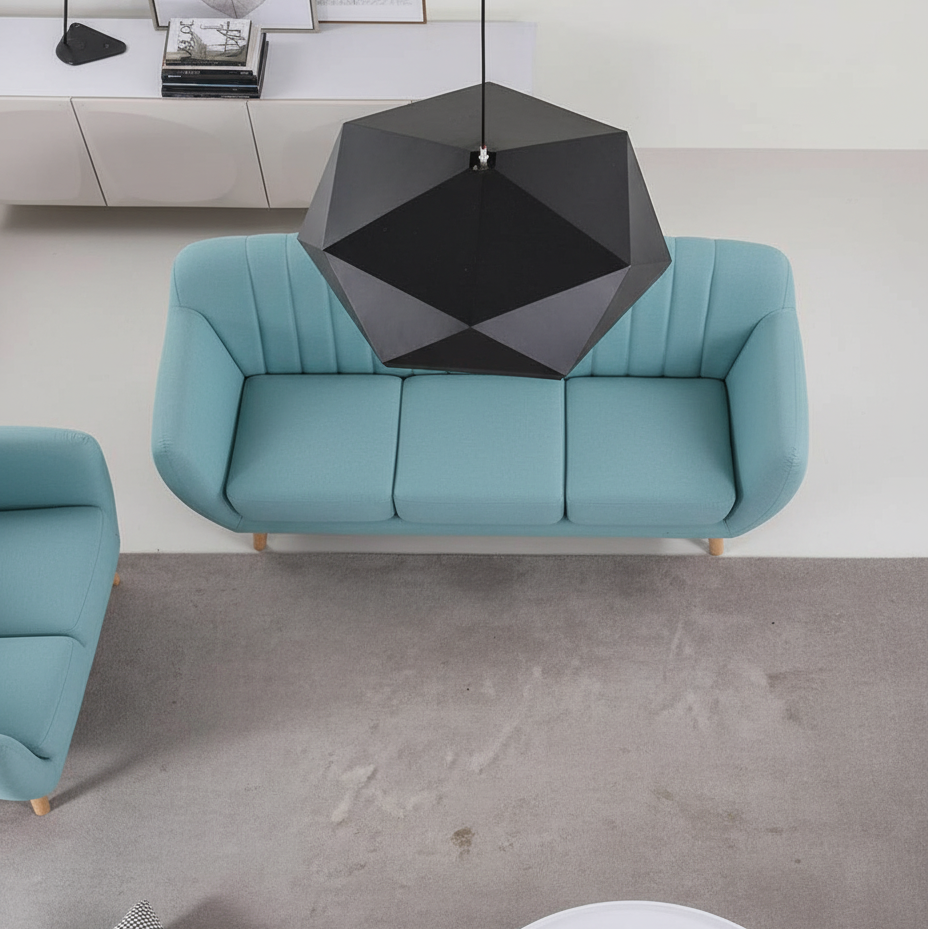 Aurelia Modern Fabric Sofa | Soft Aqua Blue Upholstery | Theom Living
