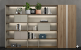 The Zenith Executive Bookshelf with Integrated LED Lighting | Solid Wood Office & Living Room Display Cabinet