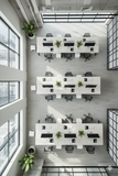 12-Seater Open Office Workstation – Ash Wood Finish with White Frame | SRK Modular Furniture Co.