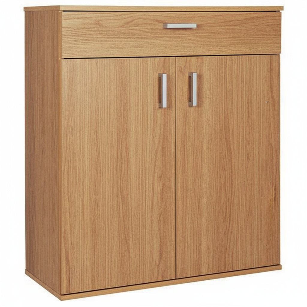 4-SELF  Wooden Shoe Cabinet with Drawer | Closed Storage Unit | Theom Living