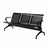 3-Seater Stainless Steel Waiting Bench | Airport & Office Reception Chair | SRK Modular