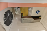 Modern Office Reception Counter – Concrete Grey with Walnut Accent | SRK Modular Furniture Co.