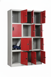 12-Door Metal Storage Locker | Green & White Steel Locker Cabinet | SRK Modular Furniture