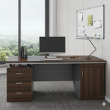 Executive Desk – Dark Walnut & Graphite Grey Finish | SRK Modular Furniture Co.