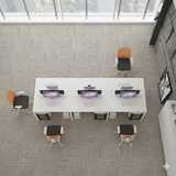 4-Seater Modular Office Workstation – White & Black Finish with Storage Pedestals | SRK Modular Furniture Co.
