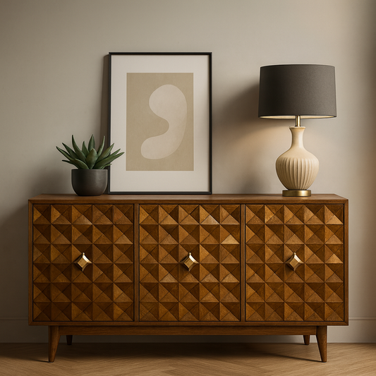 GeoPattern Mid-Century Wooden Sideboard