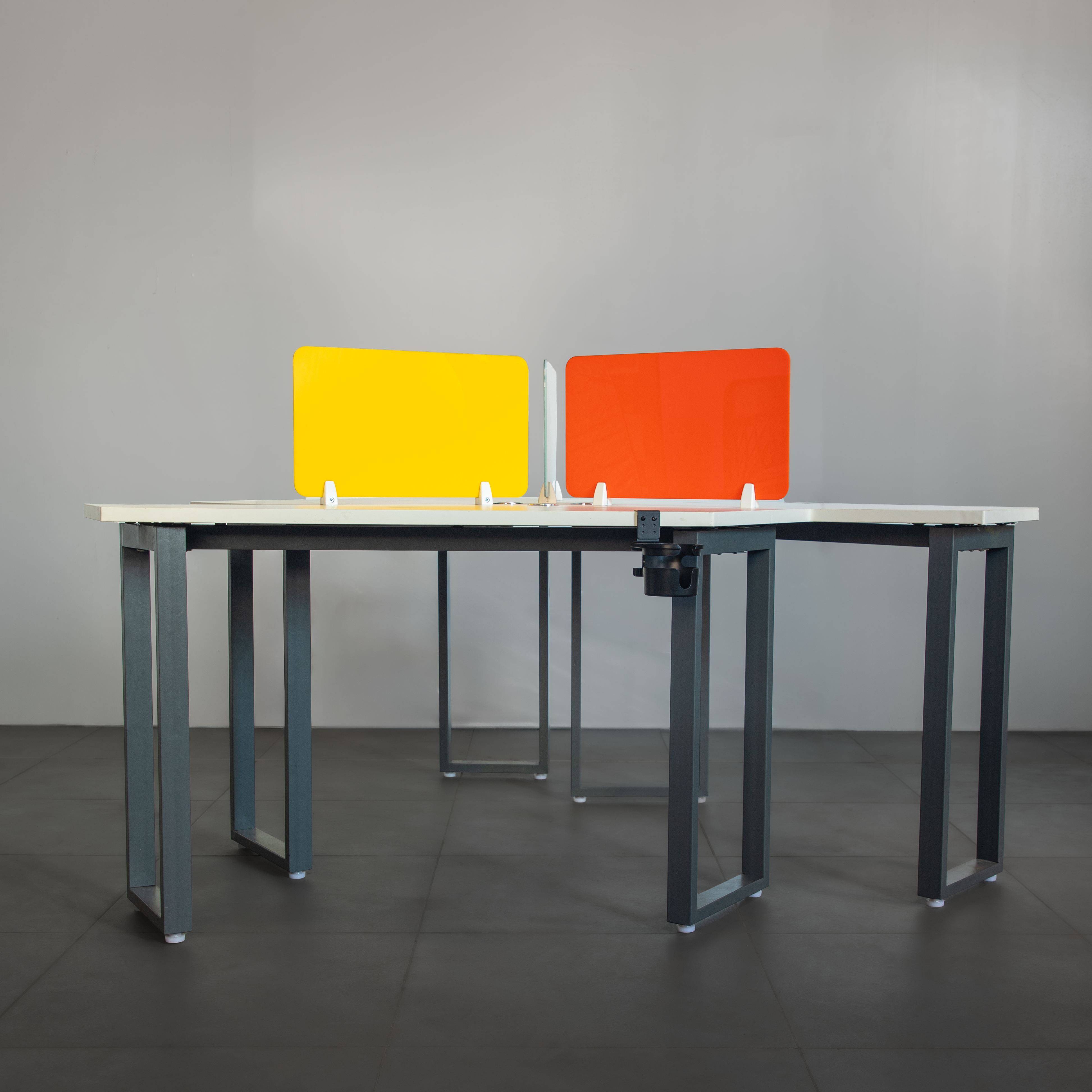 2-Seater Modular Office Workstation with Acrylic Privacy Panels – SRK Modular Furniture Co.