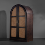 Arched Solid Wood & Rattan Cabinet with Dual Doors – SRK Modular Furniture Co.