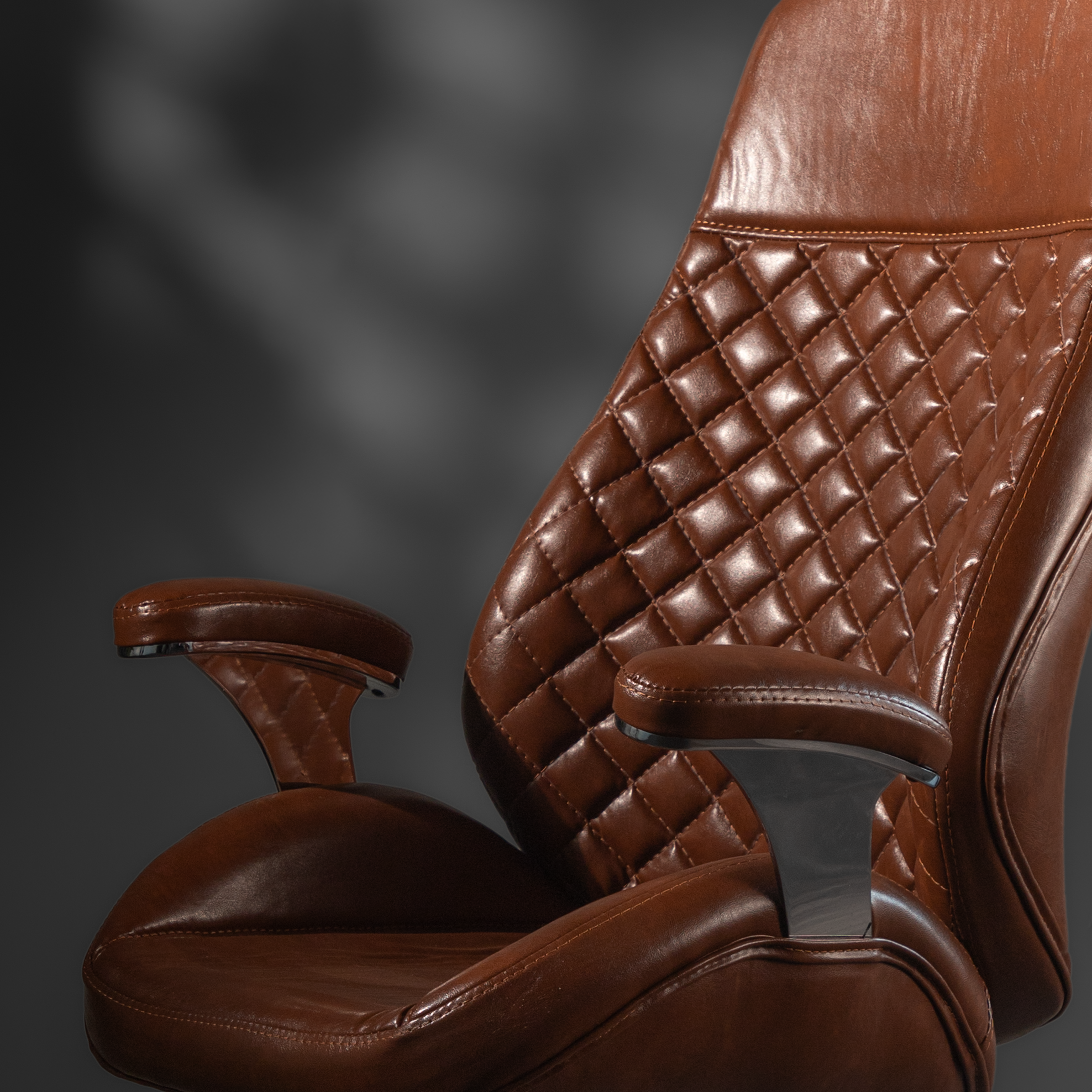 High-Back Quilted Brown Leather Executive Office Chair – SRK Modular Furniture Co.