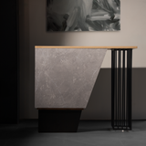 Modern Reception Desk with Stone Finish & Metal Frame – SRK Modular Furniture Co.