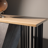Modern Reception Desk with Stone Finish & Metal Frame – SRK Modular Furniture Co.