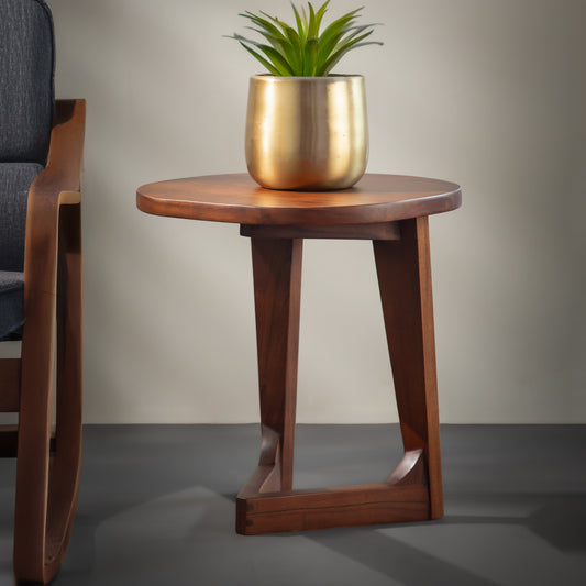 Solid Sheesham Wood Modern Side Table – Handcrafted Accent Furniture