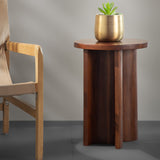 Solid Wood Round Side Table – Modern Accent End Table for Living Room, Bedroom & Office Décor