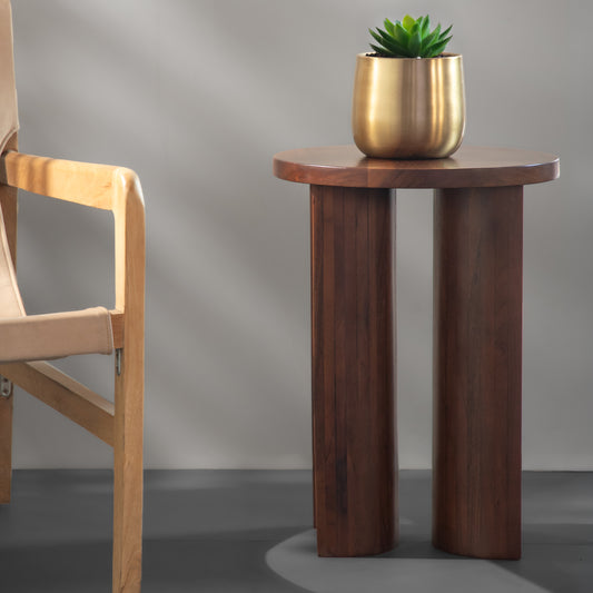 Solid Wood Round Side Table – Modern Accent End Table for Living Room, Bedroom & Office Décor