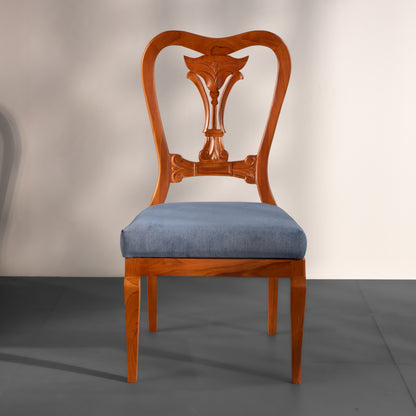 Solid Wood Carved Dining Chair – Classic Wooden Chair with Cushioned Seat for Dining Room, Living Room & Office