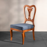 Solid Wood Carved Dining Chair – Classic Wooden Chair with Cushioned Seat for Dining Room, Living Room & Office