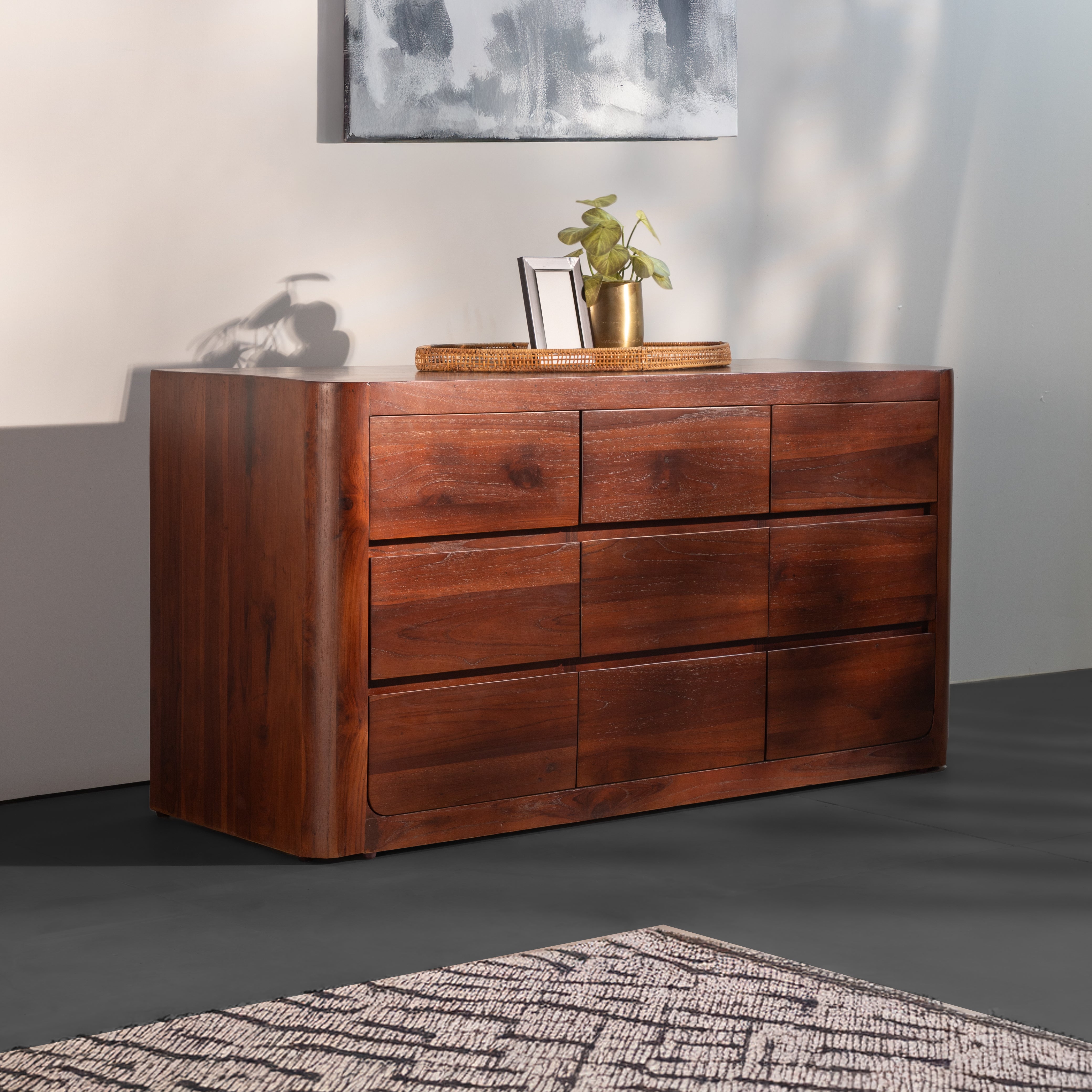 Solid Wood Chest of Drawers – Modern 6-Drawer Dresser for Bedroom Storage & Living Room Furniture