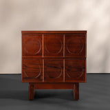 Solid Wood Bedside Chest of Drawers – Modern Wooden Storage Cabinet with Carved Design for Bedroom & Living Room