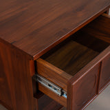 Solid Wood Bedside Chest of Drawers – Modern Wooden Storage Cabinet with Carved Design for Bedroom & Living Room