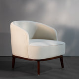 Modern Accent Lounge Chair – Upholstered Barrel Chair with Solid Wood Legs for Living Room, Bedroom & Office