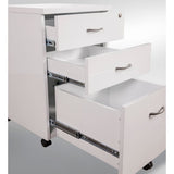 3 Drawer Pedastal  Unit for Use in Office Perfect for Storage Provided with wheels  (Engineered wood)
