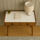 Orion Mid-Century Console Table with Marble Top