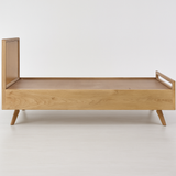 Sereno Solid Wood Bed with Cane Headboard & Matching Side Tables