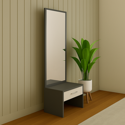 Arista Minimalist Wooden Dressing Table with Mirror
