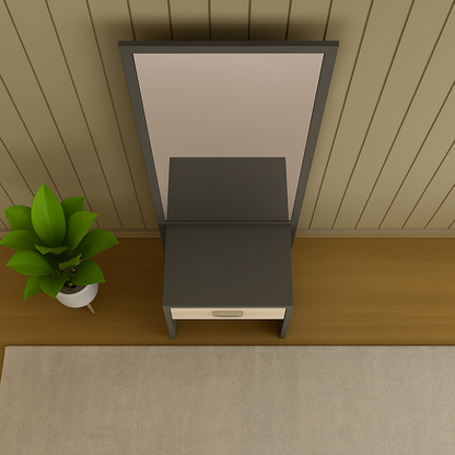 Arista Minimalist Wooden Dressing Table with Mirror