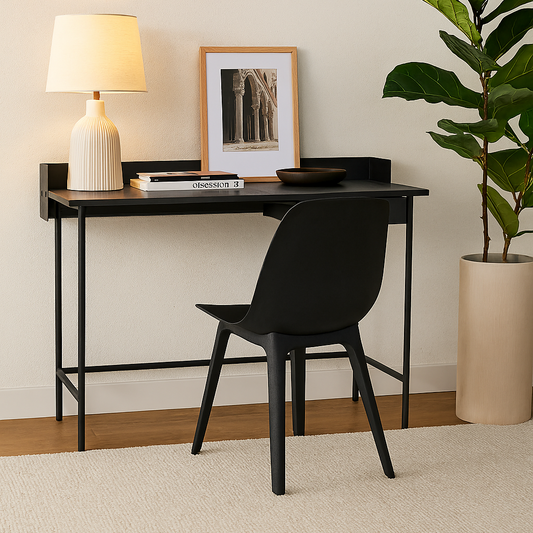 Slim Black | Walnut Metal Study Table