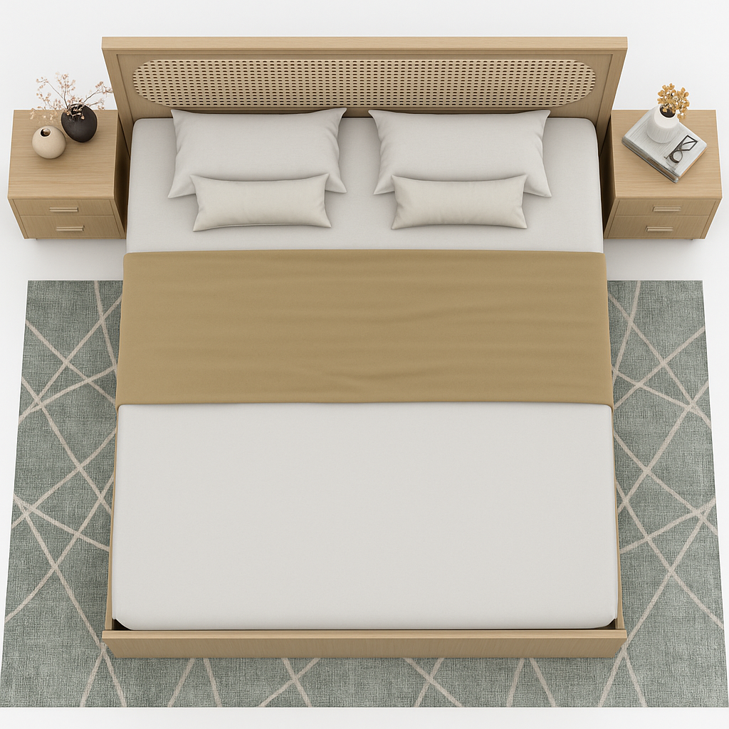 Cane Harmony Bed with Side Table
