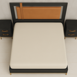 Axton Leather-Strap Solid Wood Bed with Side Tables Collection