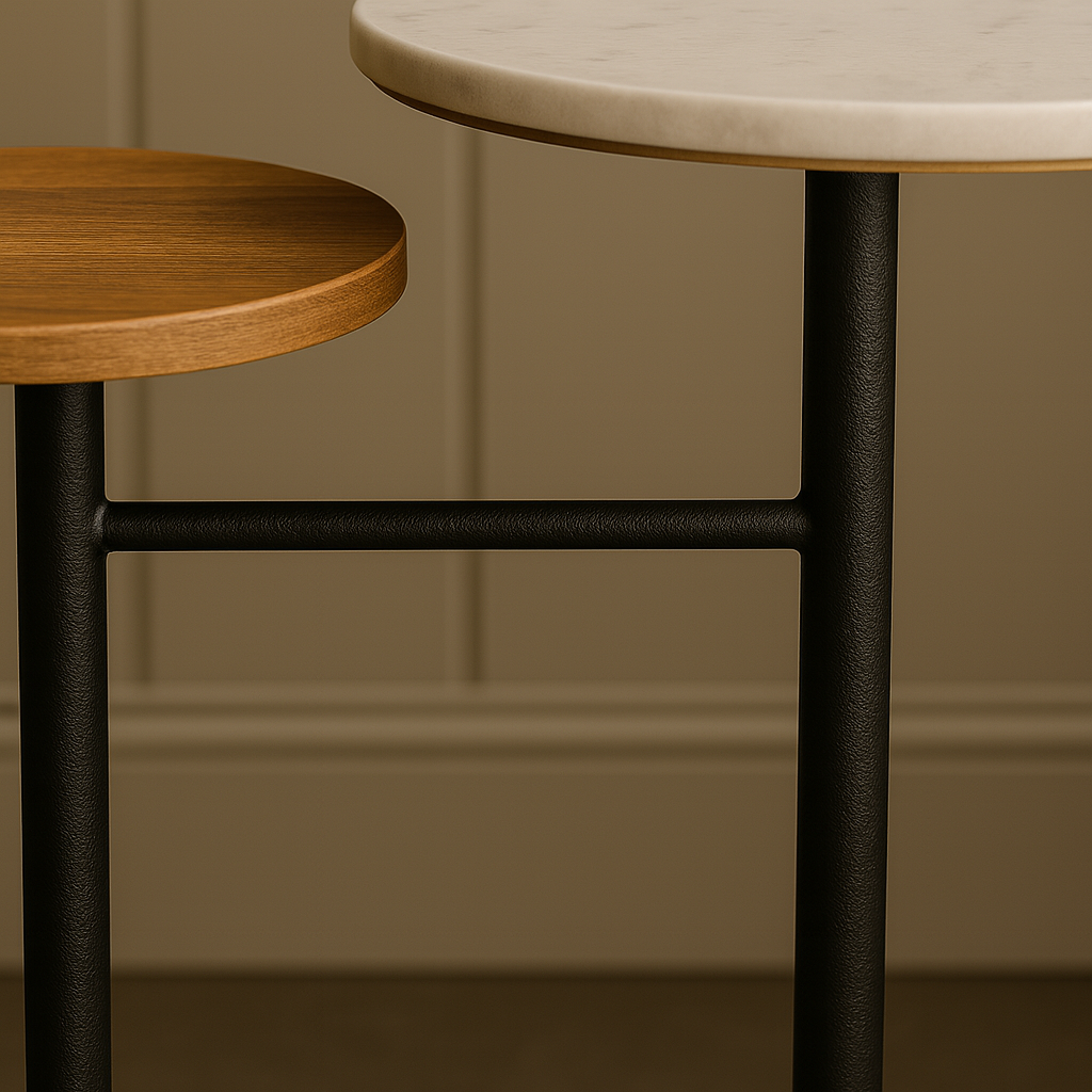 Duetto Marble & Wood Accent Table Collection