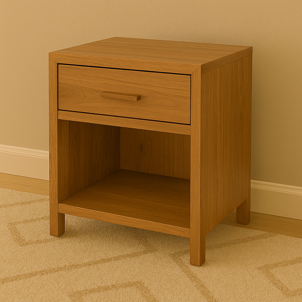 Aurelia Geometric Solid Teak Bed with Side Table Collection