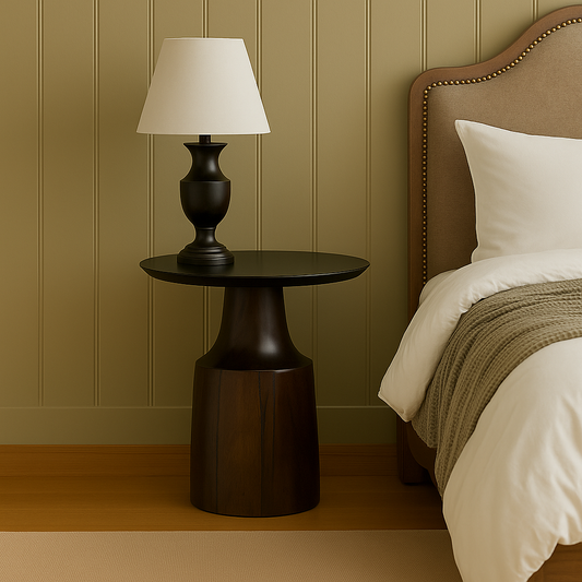 Obsidian Pedestal Side Table Collection