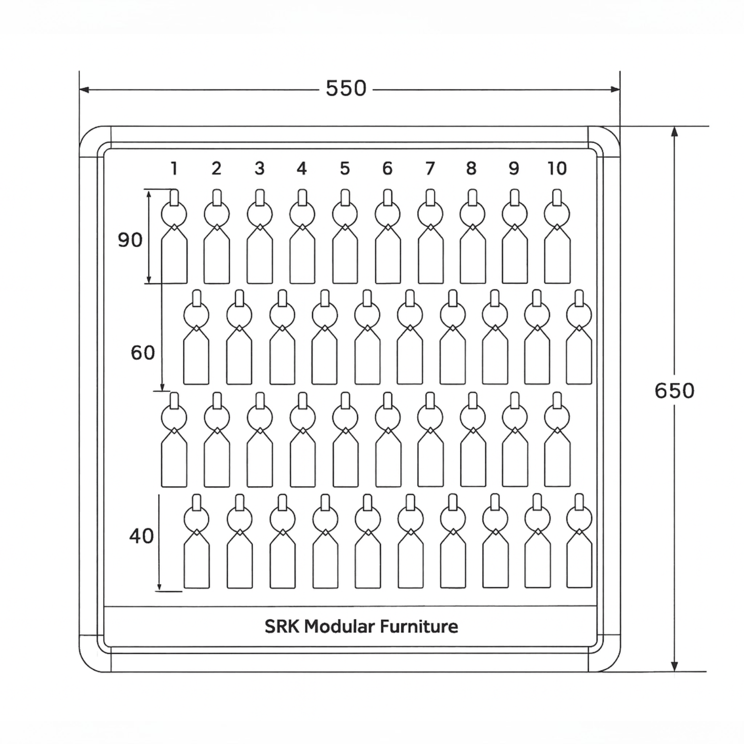 Wall-Mounted Key Storage Cabinet | 48-Key Organizer Box | SRK Modular Furniture