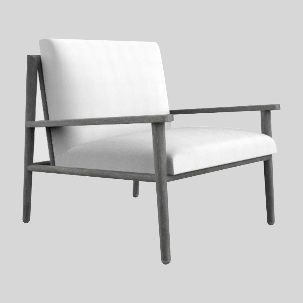 Cushioned Chair Wooden Legs For Lounge Chair in Solid Wood Light Black Finish